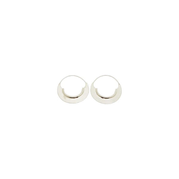 Max Mara Otto Crescent Hoop Earrings in Silver | Earrings | Luxury Shoes 