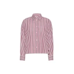 Max Mara Ovatta Boxy Cotton Poplin Shirt in Bordeaux | Shirts | Luxury Shoes 
