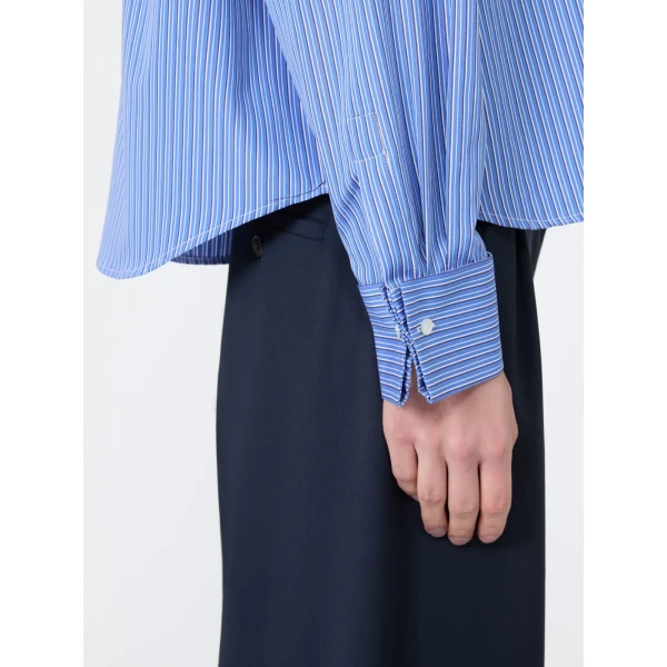 Max Mara Ovatta Boxy Cotton Poplin Shirt in Cornflower Blue | Shirts | Luxury Shoes 
