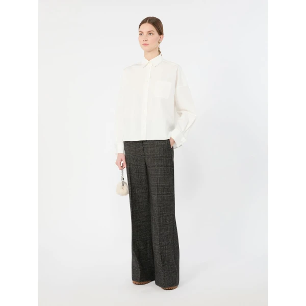 Max Mara Ovatta Boxy Cotton Poplin Shirt in White | Shirts | Luxury Shoes 