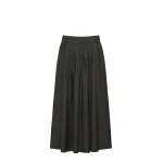 Max Mara Ovest Stretch Wool Flannel Midi Skirt in Dark Grey | Midi Skirts | Luxury Shoes 