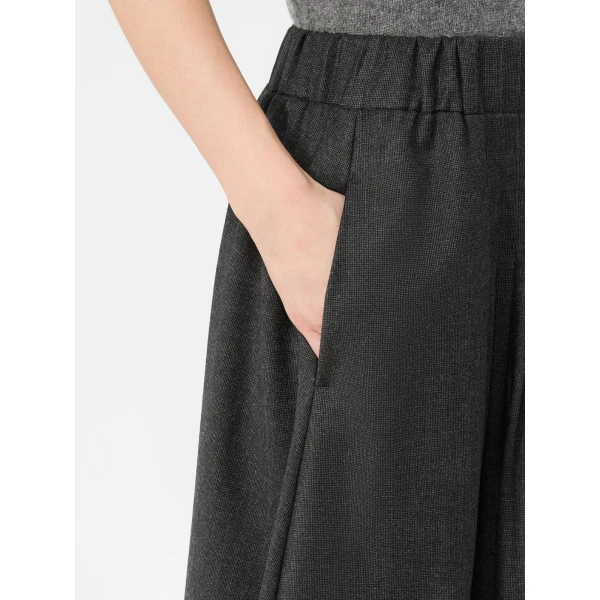 Max Mara Ovest Stretch Wool Flannel Midi Skirt in Dark Grey | Midi Skirts | Luxury Shoes 