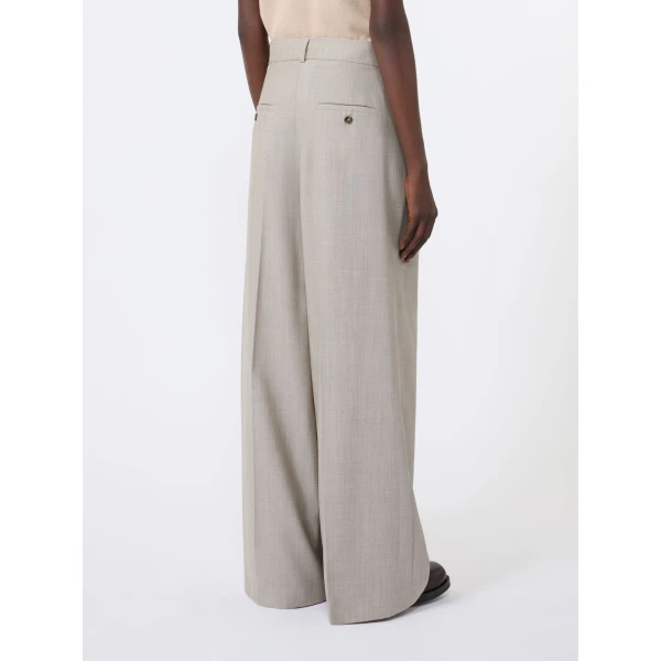 Max Mara Ovvio Wide Leg Wool Trousers in Hazelnut Brown | Wide leg pants | Luxury Shoes 