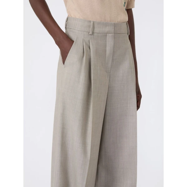 Max Mara Ovvio Wide Leg Wool Trousers in Hazelnut Brown | Wide leg pants | Luxury Shoes 