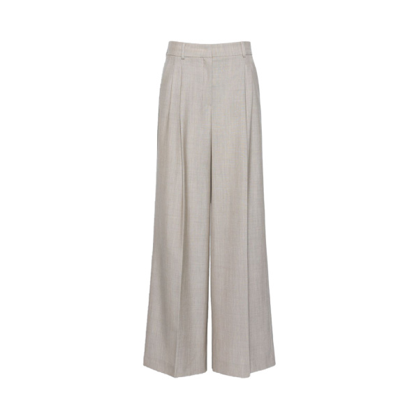 Max Mara Ovvio Wide Leg Wool Trousers in Hazelnut Brown | Wide leg pants | Luxury Shoes 