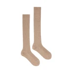 Max Mara Oxiria Ribbed Cashmere Socks in Beige | Accessories | Luxury Shoes 