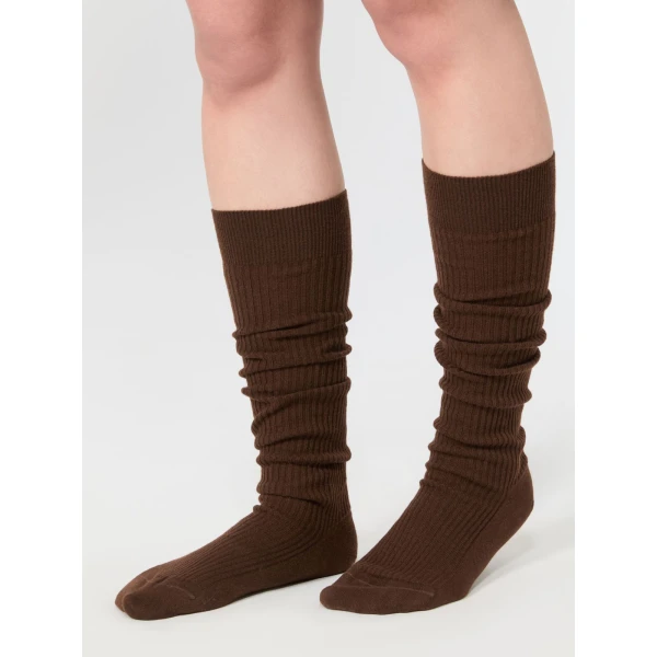 Max Mara Oxiria Ribbed Cashmere Socks in Brown | Accessories | Luxury Shoes 