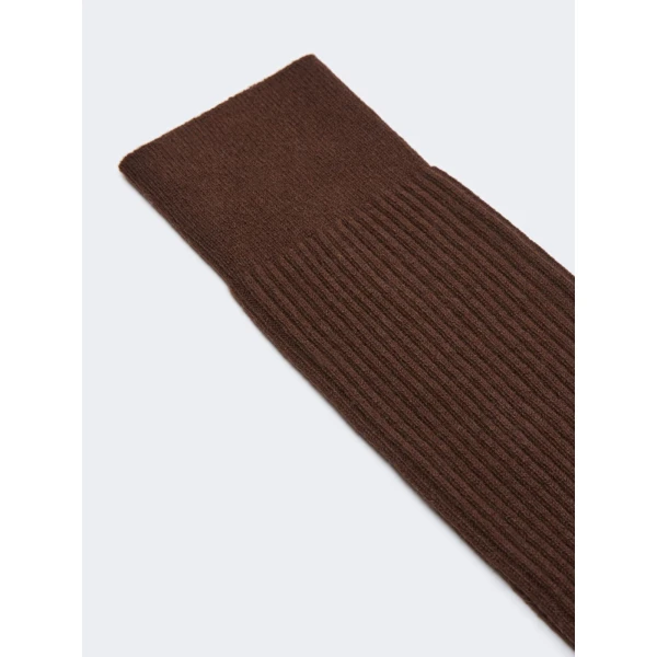 Max Mara Oxiria Ribbed Cashmere Socks in Brown | Accessories | Luxury Shoes 