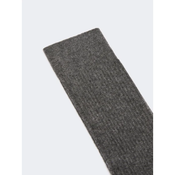 Max Mara Oxiria Ribbed Cashmere Socks in Dark Grey | Accessories | Luxury Shoes 