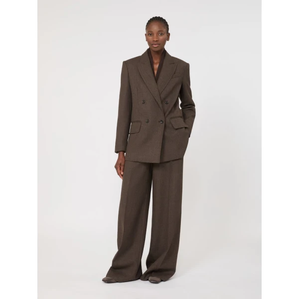 Max Mara Ozioso Wool Jersey Cardigan in Mud | Wool Coat | Luxury Shoes 
