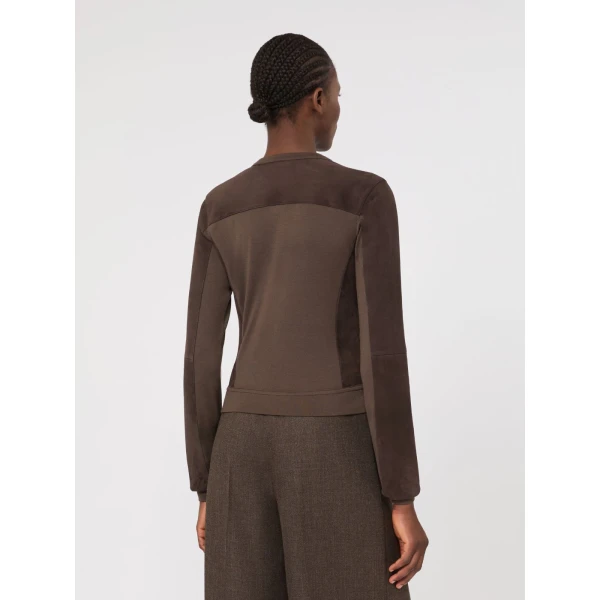 Max Mara Ozioso Wool Jersey Cardigan in Mud | Wool Coat | Luxury Shoes 