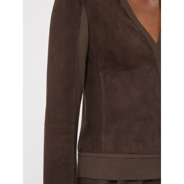 Max Mara Ozioso Wool Jersey Cardigan in Mud | Wool Coat | Luxury Shoes 
