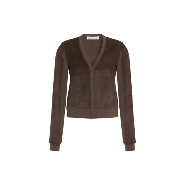 Max Mara Ozioso Wool Jersey Cardigan in Mud | Wool Coat | Luxury Shoes 