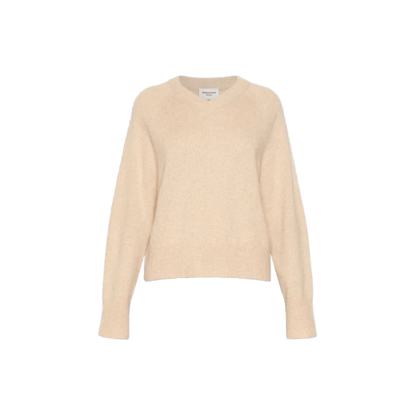 Max Mara Padre Cashmere V-Neck Jumper in Beige | Sweaters | Luxury Shoes 