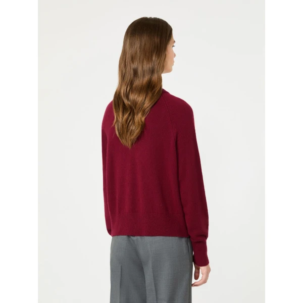 Max Mara Padre Cashmere V-Neck Jumper in Bordeaux | Sweaters | Luxury Shoes 