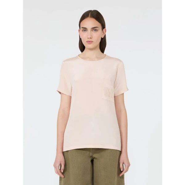 Max Mara Pagano Printed Silk Crepe de Chine Blouse in Pink | Blouse | Luxury Shoes 
