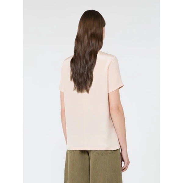 Max Mara Pagano Printed Silk Crepe de Chine Blouse in Pink | Blouse | Luxury Shoes 