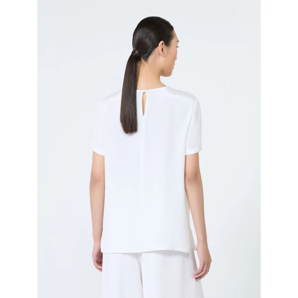 Max Mara Pagano Printed Silk Crepe de Chine Blouse in White | Blouse | Luxury Shoes 