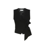 Max Mara Pagella Compact Cady Cropped Gilet in Black | Vests | Luxury Shoes 