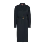 Max Mara Pagella Woollen Cloth Shirt Dress in Navy | Shirtdress | Luxury Shoes 