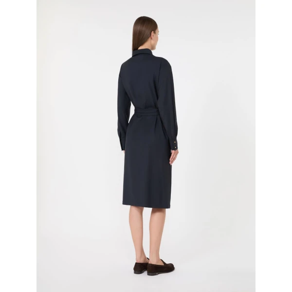 Max Mara Pagella Woollen Cloth Shirt Dress in Navy | Shirtdress | Luxury Shoes 