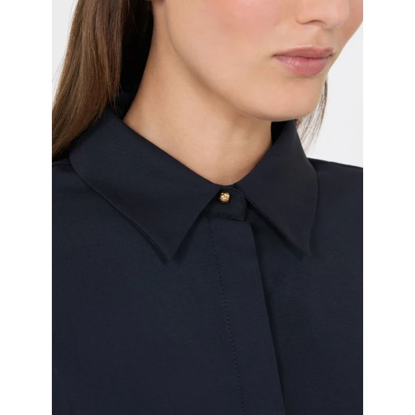 Max Mara Pagella Woollen Cloth Shirt Dress in Navy | Shirtdress | Luxury Shoes 