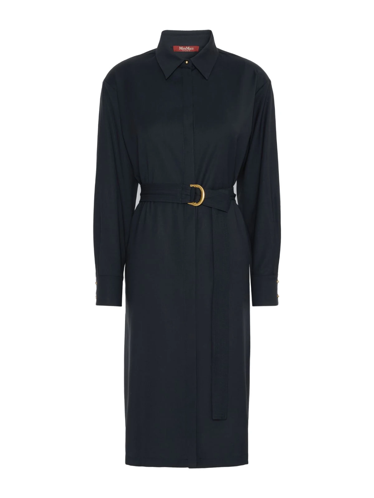 Max Mara Pagella Woollen Cloth Shirt Dress in Navy Max Mara Pagella Woollen Cloth Shirt Dress in Navy | Shirtdress | Luxury Shoes