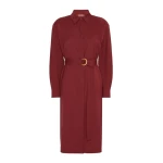Max Mara Pagella Woollen Cloth Shirt Dress in Ruby | Shirtdress | Luxury Shoes 