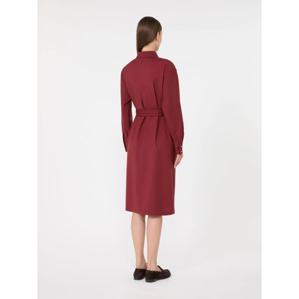 Max Mara Pagella Woollen Cloth Shirt Dress in Ruby | Shirtdress | Luxury Shoes 