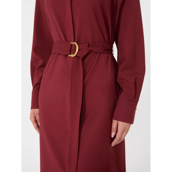 Max Mara Pagella Woollen Cloth Shirt Dress in Ruby | Shirtdress | Luxury Shoes 