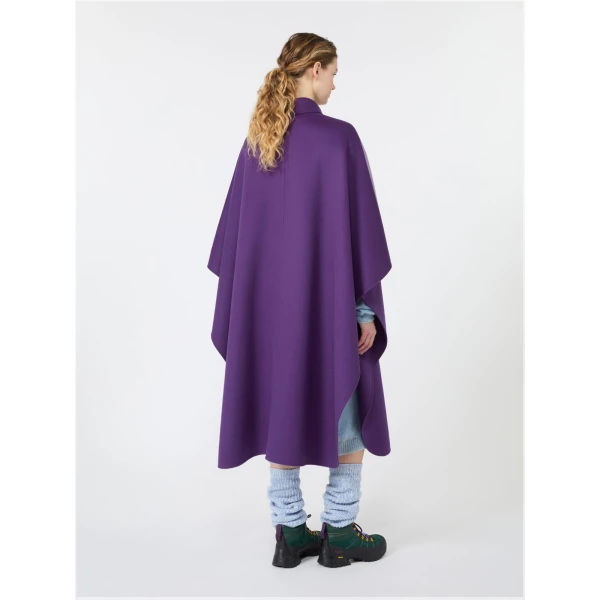 Max Mara Paggio Wool-Blend Maxi Cape in Purple | Coats | Luxury Shoes 