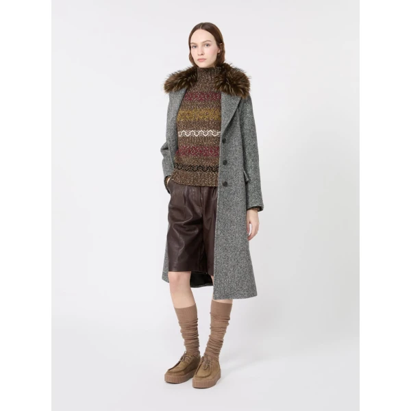 Max Mara Pagine Nappa Leather Bermuda Shorts in Dark Brown | Shorts | Luxury Shoes 