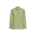 Max Mara Palanca Silk Habotai Shirt in Green | Shirts | Luxury Shoes 