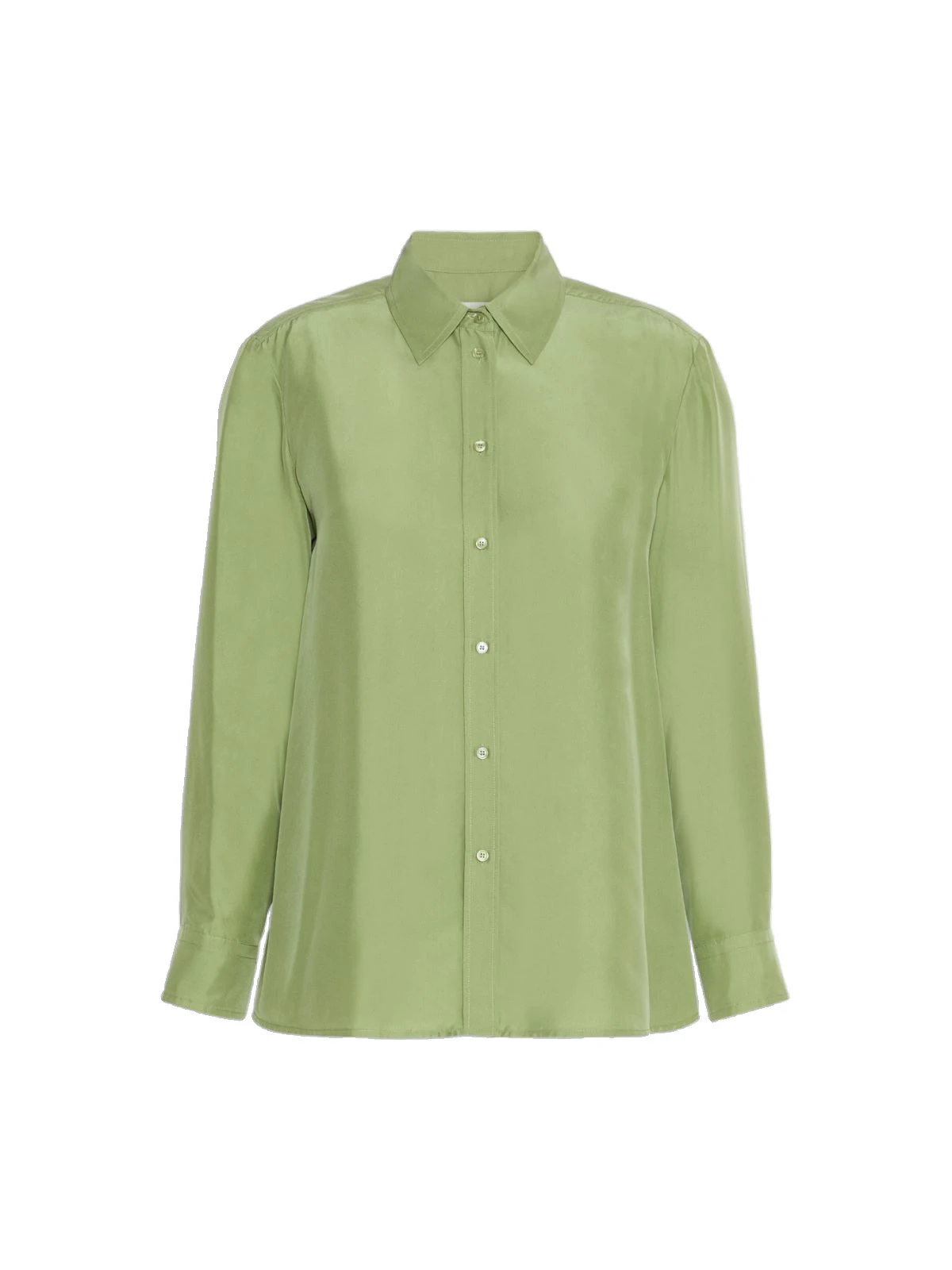 Max Mara Palanca Silk Habotai Shirt in Green Max Mara Palanca Silk Habotai Shirt in Green | Shirts | Luxury Shoes
