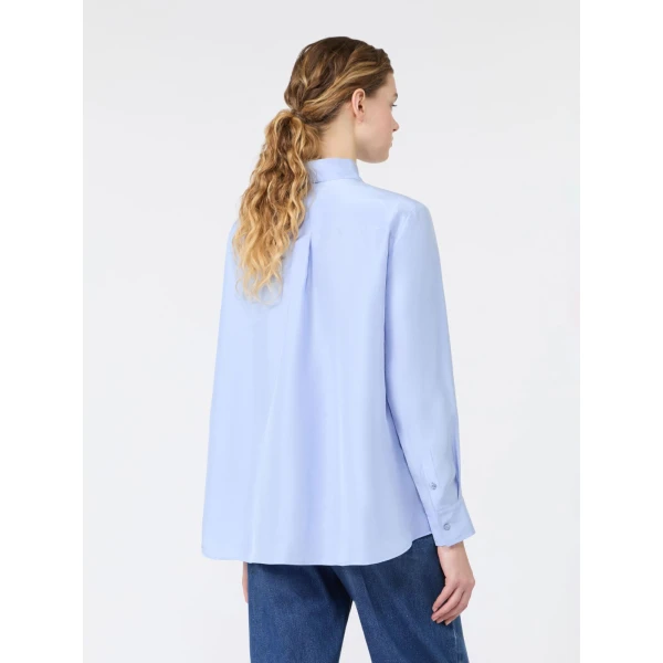 Max Mara Palanca Silk Habotai Shirt in Light Blue | Shirts | Luxury Shoes 