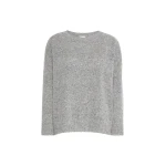 Max Mara Palchi Tweed-Effect Wool and Silk Jumper in Medium Grey | Sweaters | Luxury Shoes 