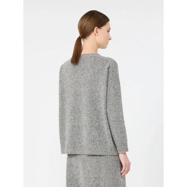 Max Mara Palchi Tweed-Effect Wool and Silk Jumper in Medium Grey | Sweaters | Luxury Shoes 