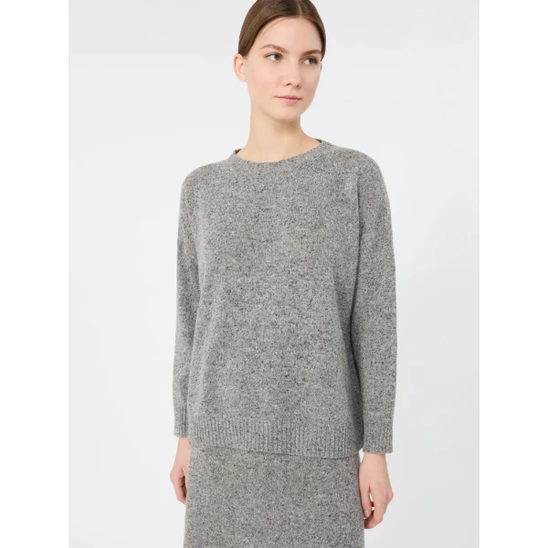Max Mara Palchi Tweed-Effect Wool and Silk Jumper in Medium Grey | Sweaters | Luxury Shoes 
