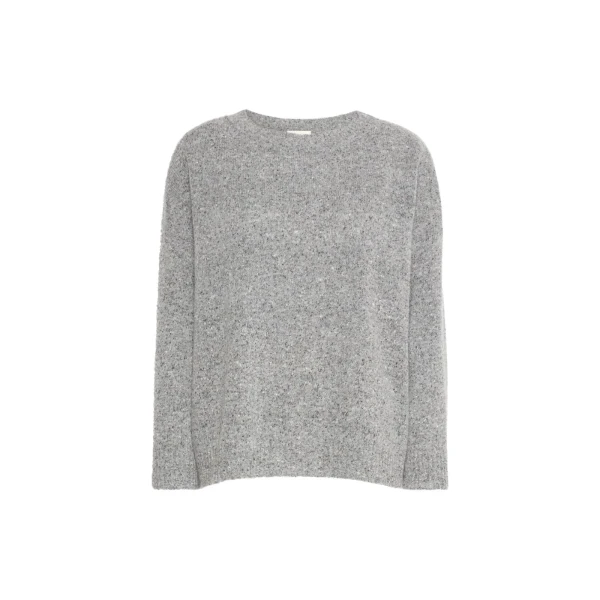 Max Mara Palchi Tweed-Effect Wool and Silk Jumper in Medium Grey | Sweaters | Luxury Shoes 
