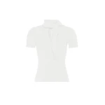 Max Mara Palmeti Viscose Crepe Sweater with Scarf in White | Sweaters | Luxury Shoes 
