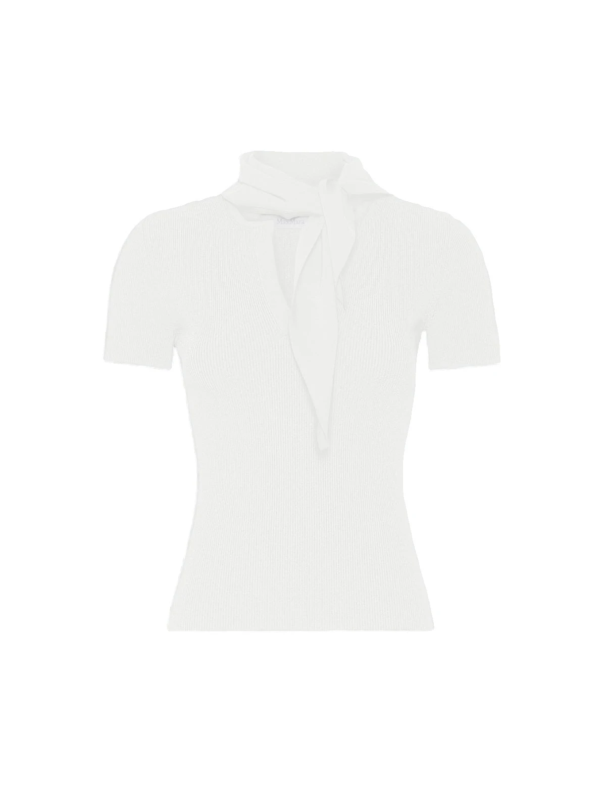 Max Mara Palmeti Viscose Crepe Sweater with Scarf in White Max Mara Palmeti Viscose Crepe Sweater with Scarf in White | Sweaters | Luxury Shoes