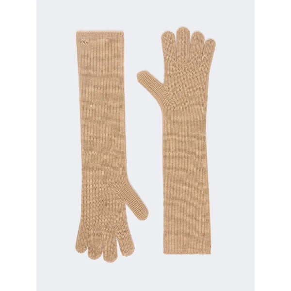 Max Mara Palmi Long Cashmere Gloves in Camel | Gloves | Luxury Shoes 