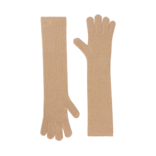 Max Mara Palmi Long Cashmere Gloves in Camel | Gloves | Luxury Shoes 