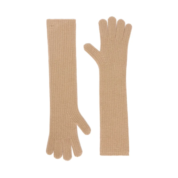 Max Mara Palmi Long Cashmere Gloves in Camel | Gloves | Luxury Shoes 