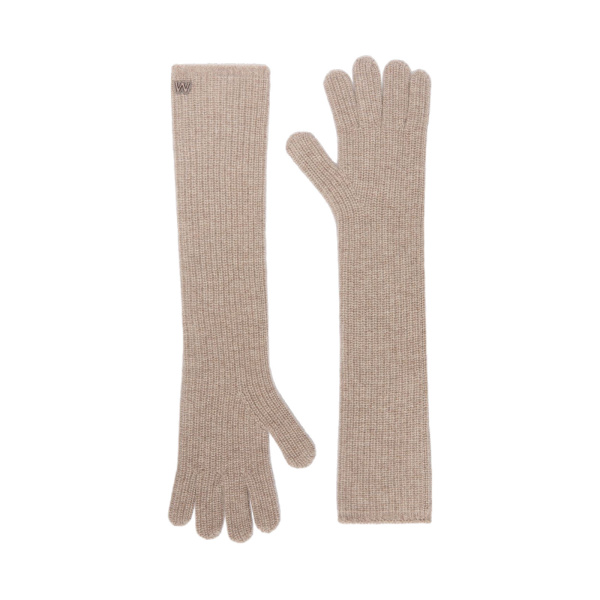 Max Mara Palmi Long Cashmere Gloves in Honey | Gloves | Luxury Shoes 
