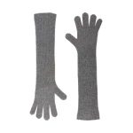 Max Mara Palmi Long Cashmere Gloves in Light Grey | Gloves | Luxury Shoes 