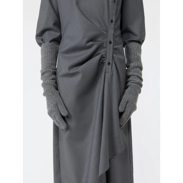 Max Mara Palmi Long Cashmere Gloves in Light Grey | Gloves | Luxury Shoes 