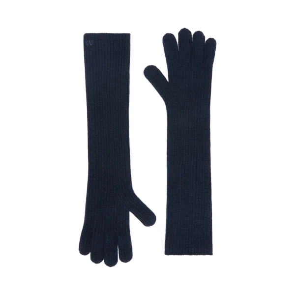 Max Mara Palmi Long Cashmere Gloves in Ultramarine | Gloves | Luxury Shoes 