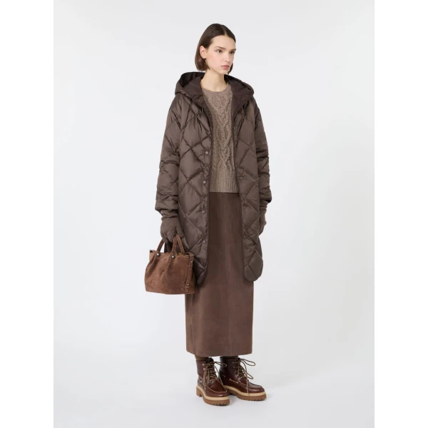 Max Mara Palmi Suede Midi Skirt in Brown | Leather Skirts | Luxury Shoes 