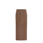Max Mara Palmi Suede Midi Skirt in Brown | Leather Skirts | Luxury Shoes 